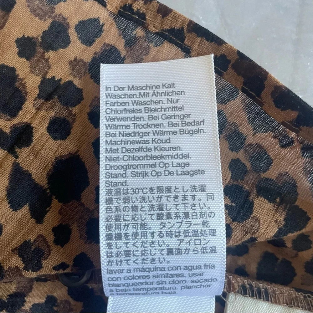Madewell Balloon-Sleeve Button-Up Top Leopard 30922 - Picture 6 of 9
